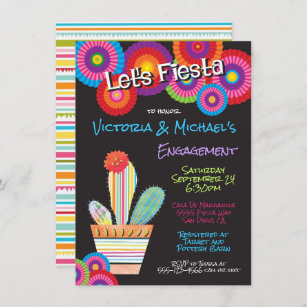 Mexican Fiesta Paper Blume Kakteen Einladungen