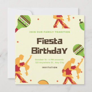 Mexican Fiesta Spanish Dance Couple Birthday Einladung