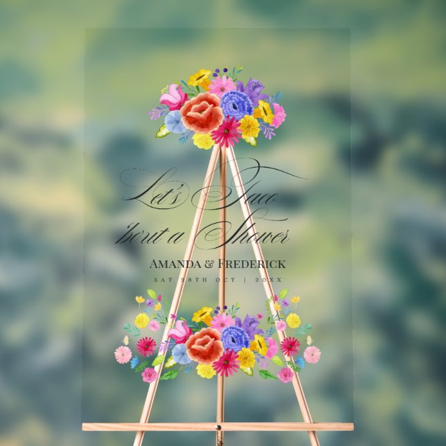 Mexican Fiesta Taco 'bout Liebe Dusche Willkommen Acrylschild (Neutral)