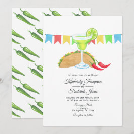 Mexican Fiesta Taco über Liebe Hochzeit Einladung