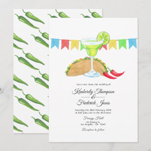 Mexican Fiesta Taco über Liebe Hochzeit Einladung