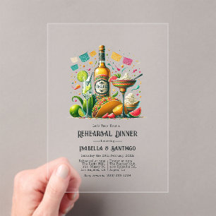 Mexican Fiesta Tequila Probe Dinner Acryleinladungen