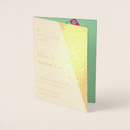Mexican Fiesta Wedding Itinerary Coral Foil Card Folienkarte