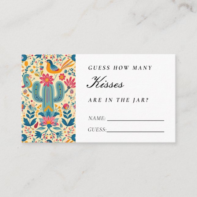Mexican Fiesta Wie viele Kisses Brautparty Begleitkarte (Vorderseite)