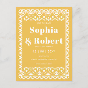 Mexican Fiesta Yellow Papado Picado Save the Date Ankündigungspostkarte