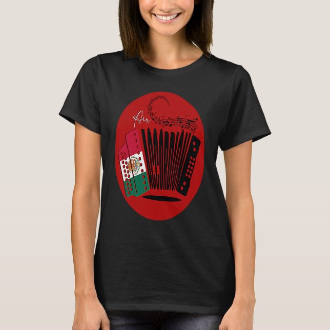 Mexican Flag Air Accordion Mexico Fiesta Womens Bo T-Shirt (Vorderseite)