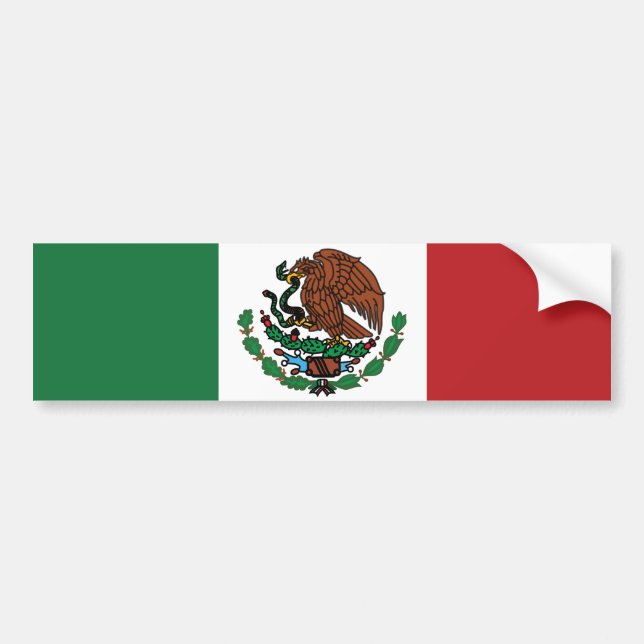 Mexican Flag Green White Red Mexico Patriotic  Autoaufkleber (Vorne)