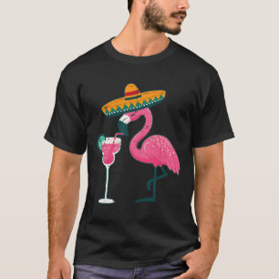 Mexican Flamingo Sombrero Cinco De Mayo Fiesta Wom T-Shirt