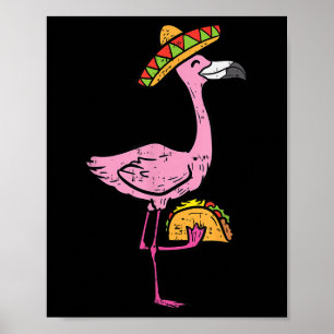 Mexican Flamingo Tacos Niedlich Cinco De Mayo Fies Poster