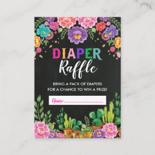 Mexican Floral Fiesta Diaper Raffle Baby Dusche Begleitkarte