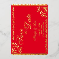 Mexican Florals Save the Date gepresste Foil Invi