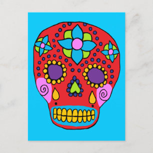 Mexican Folk Art Sugar Skull Postkarte