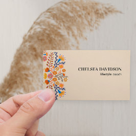 Mexican Folk Blume Earthy Tan Visitenkarte