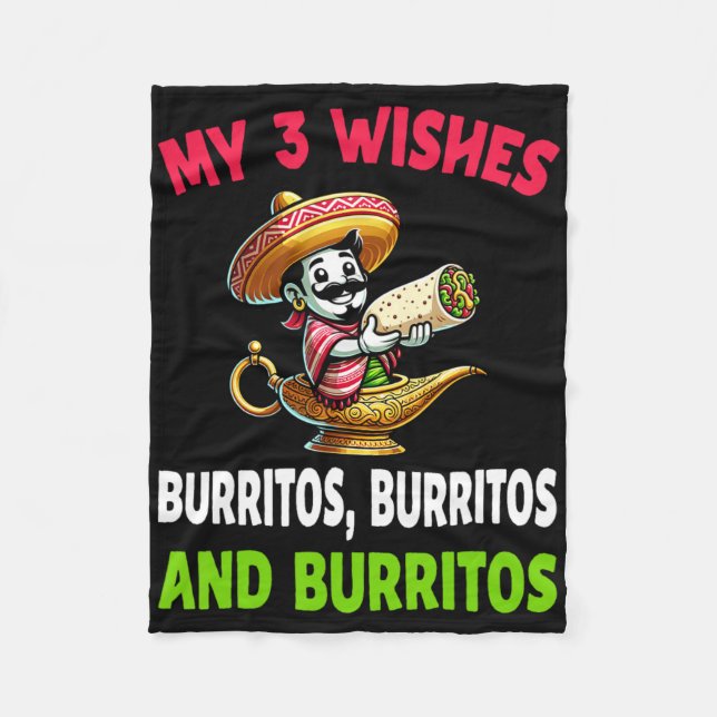 Mexican Food Burrito Funny Cinco De Mayo Fleecedecke (Vorderseite)