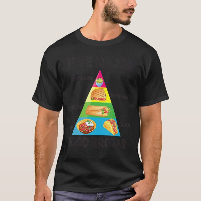 Mexican Food  Tacos Burritos Chili Major Food Grou T-Shirt (Vorderseite)