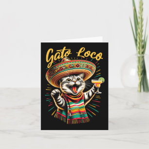 Mexican Gato Loco Sombrero Cat Cinco De Mayo Funny Karte