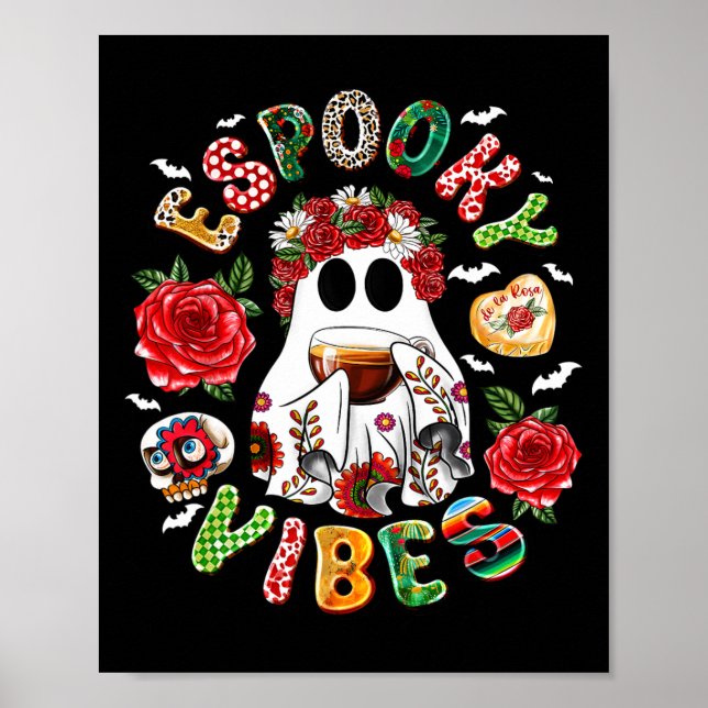 Mexican Ghost Espooky Vibes Pantasmas Conchas und Poster (Vorne)