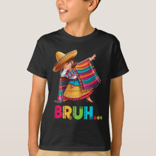 Mexican Girl Dabbing Bruh Poncho Funny Cinco De Ma T-Shirt