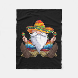 Mexican Gnome Cinco De Mayo Serape Poncho men Fleecedecke