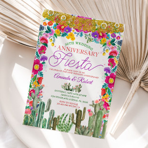 Mexican Gol 60th Wedding Anniversary Fiesta Einladung