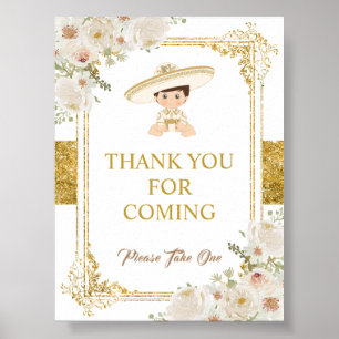 Mexican Gold Fiesta Boy Taufe Vielen Dank Poster