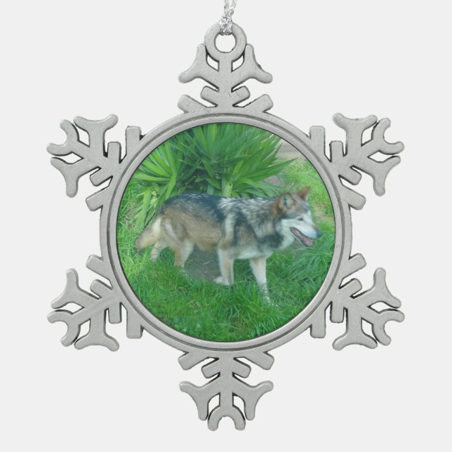 Mexican Gray Wolf #1 Snowflake Ornament (Vorderseite)