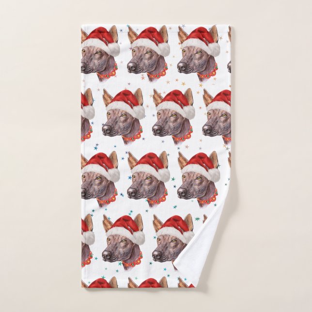 Mexican Hairless Dog Breed Christmas Stars Handtuch (Handtuch)
