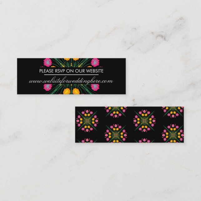 Mexican Hand Drawn Floral Spanish Zusammenstellung Mini Visitenkarte (Vorne/Hinten)