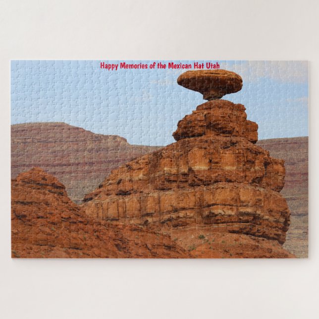 Mexican Hat Mountain Skulptur Utah. Jigsaw Puzzle (Horizontal)