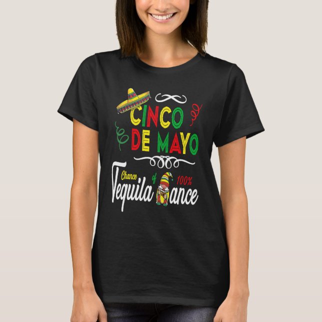 Mexican Holiday Sombrero Tequila Dance Gnome Cinco T-Shirt (Vorderseite)