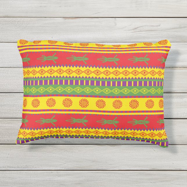 Mexican Lizard Pattern Kissen Für Draußen (Rückseite)