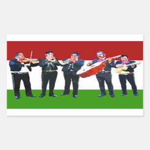 Mexican Mariachi Band Rechteckiger Aufkleber