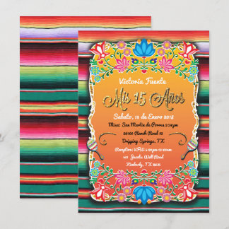Mexican Mis 15 Anos Party Gold Glitzer Einladung
