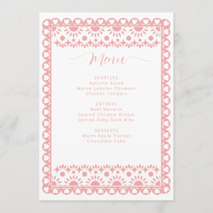 Mexican Papel Picado Cielito Lindo Baby Dusche Menükarte