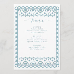 Mexican Papel Picado Cielito Lindo Baby Dusche Menükarte