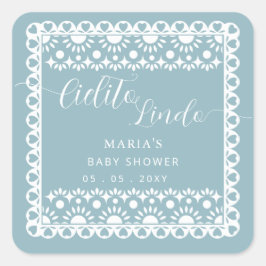 Mexican Papel Picado Cielito Lindo Baby Dusche Quadratischer Aufkleber