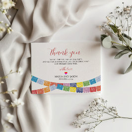Mexican Papel Picado Elegante Colorful Boda Weddin Dankeskarte