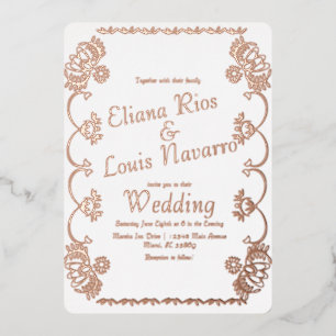 Mexican Papel Picado Folk Wedding gepresst Folieneinladung