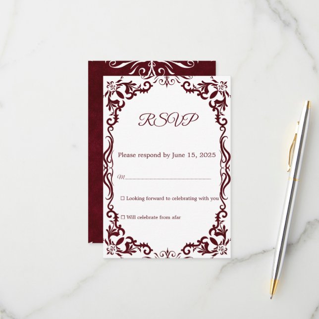 Mexican Papel Picado Wedding RSVP Card (Vorderseite/Rückseite Beispiel)