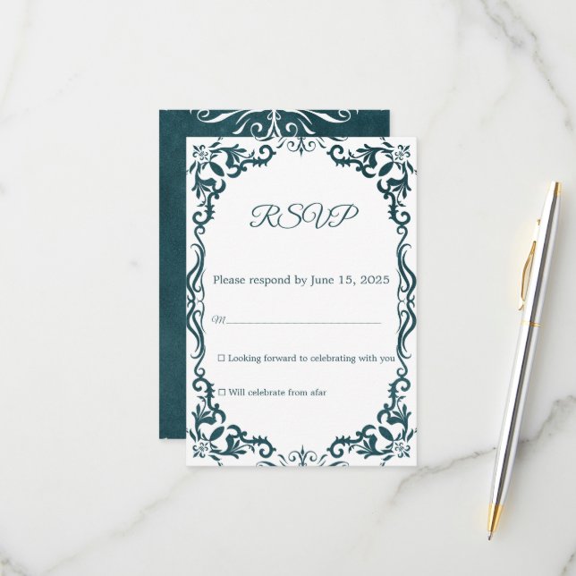 Mexican Papel Picado Wedding RSVP Card (Vorderseite/Rückseite Beispiel)