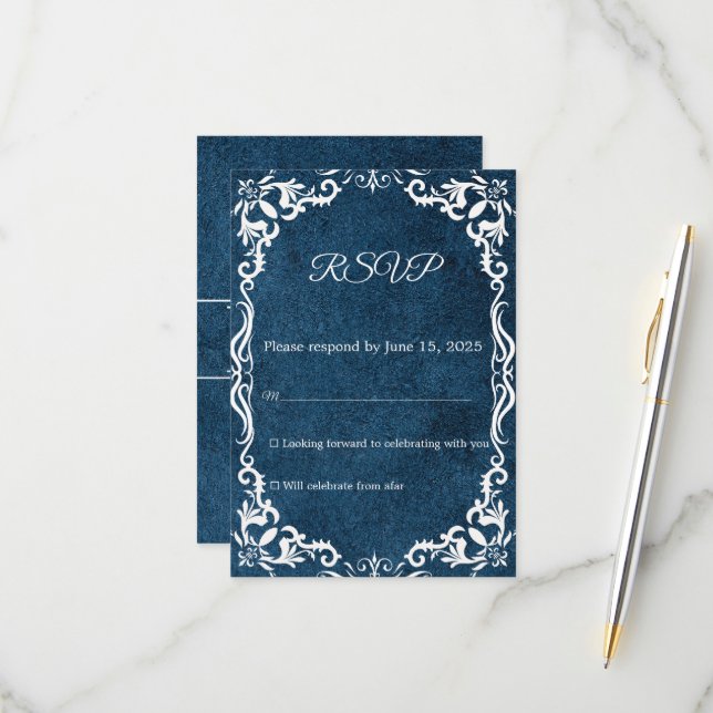 Mexican Papel Picado Wedding RSVP Card Karte (Vorderseite/Rückseite Beispiel)