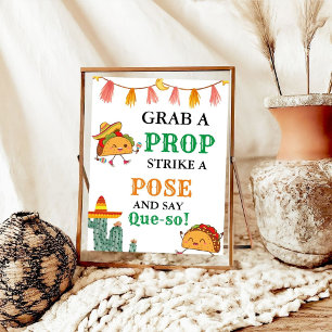 Mexican Party Fiesta Foto Booth Baby Shower Poster