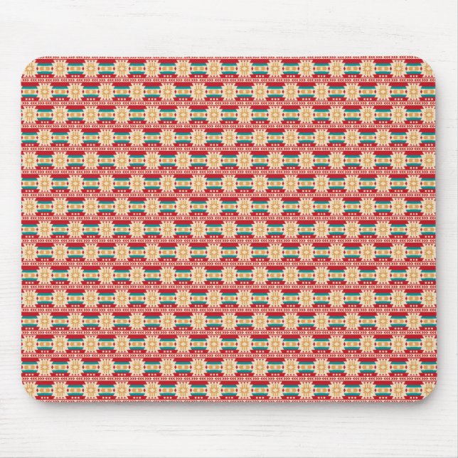 Mexican Pattern in Beige and Red Mousepad (Vorne)