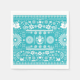 Mexican Picado Aquamarin Turquoise Wedding Serviette