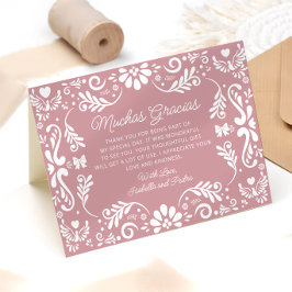 Mexican Pink Baby Dusche Danke Karte