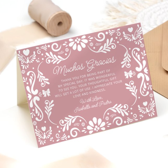 Mexican Pink Baby Dusche Danke Karte (Von Creator hochgeladen)