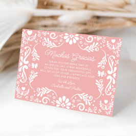 Mexican Pink Girl Baby Dusche Danke Karte