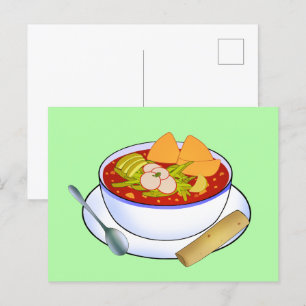 Mexican Pozole Rojo De Pollo Postkarte