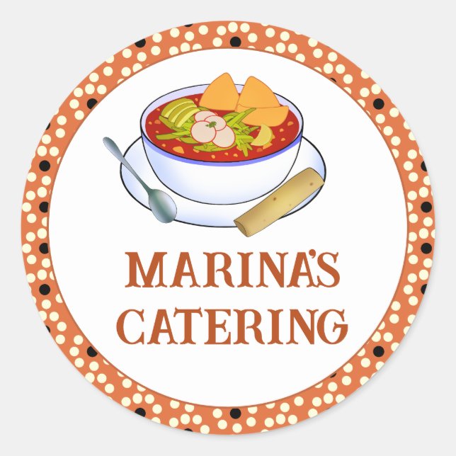 Mexican Pozole Rojo De Pollo Runder Aufkleber (Vorderseite)