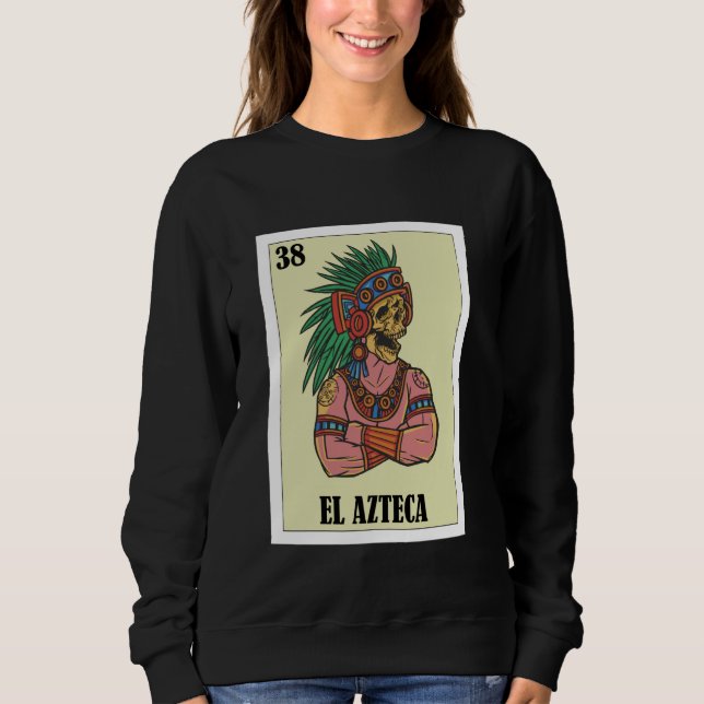 Mexican Pride Aztec Warrior Design - El Azteca Sweatshirt (Vorderseite)